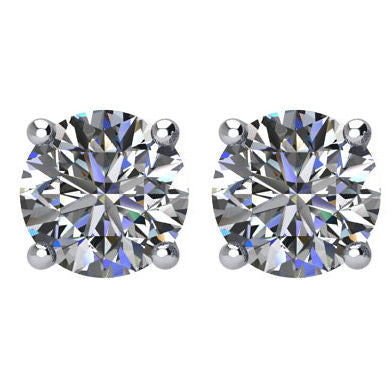 Round Diamond Stud Earrings Princess Jewelry - Main Image
