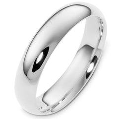 White Gold 5.0 mm Wide Comfort Fit Wedding Ring