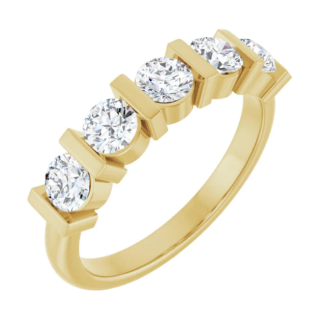 5 Stone Diamond Anniversary Ring