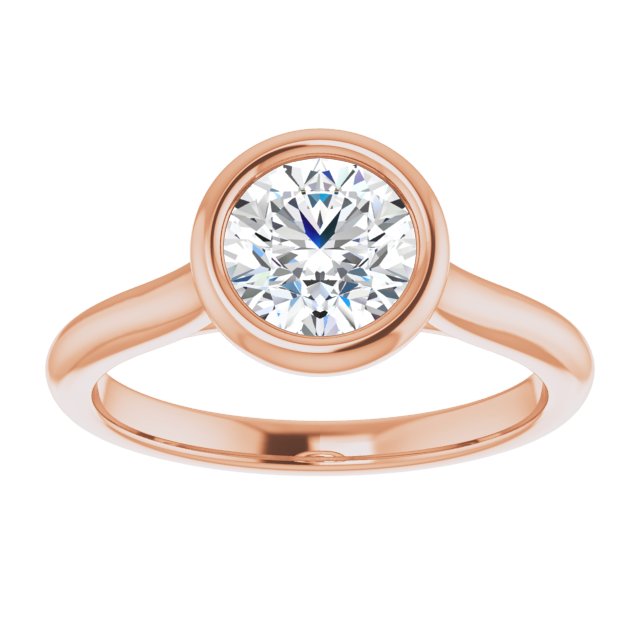 Bella 14K Rose  1 CT Round Engagement Ring