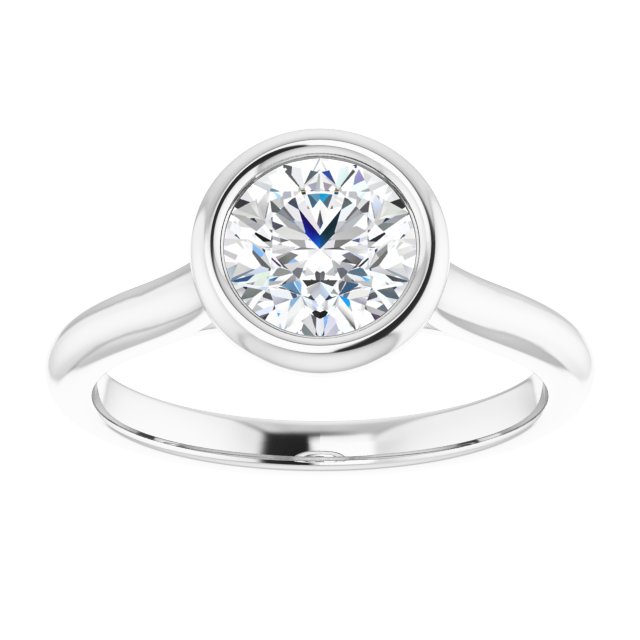 Bella 18K White  1 CT Round Engagement Ring