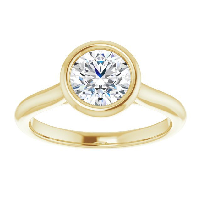 Bella 18K Yellow  1 CT Round Engagement Ring