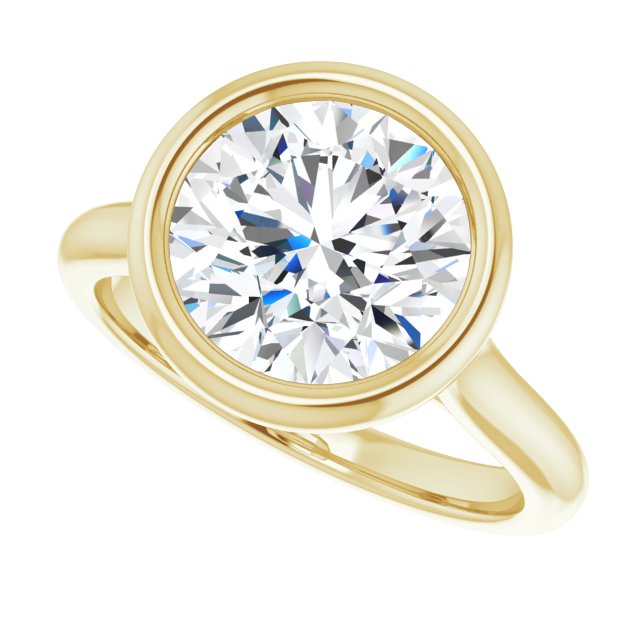 Bella 18K Yellow  3 CT Round Engagement Ring