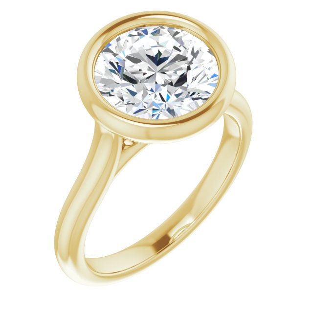 Bella 18K Yellow  3 CT Round Engagement Ring