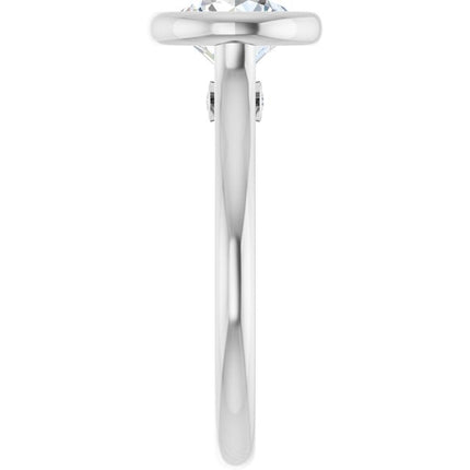 Bella 14K White  1-1/2 CT Round Engagement Ring
