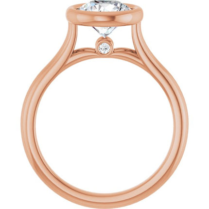 Bella 18K Rose  1-1/2 CT Round Engagement Ring