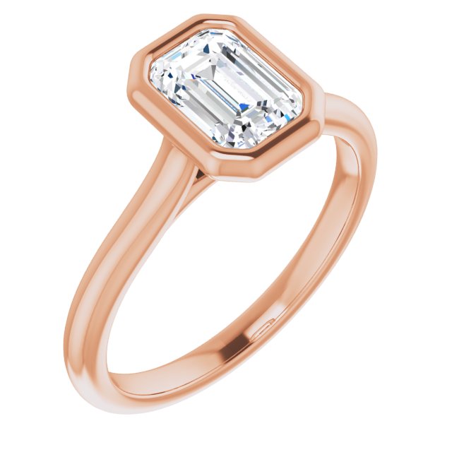 Bella 14K Rose  1 CT Emerald Engagement Ring