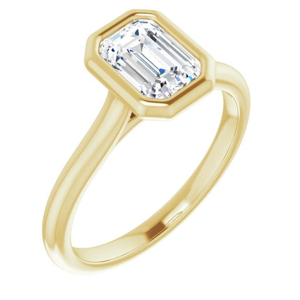 Bella 18K Yellow  1 CT Emerald Engagement Ring