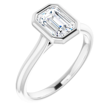 Bella Platinum  1 CT Emerald Engagement Ring