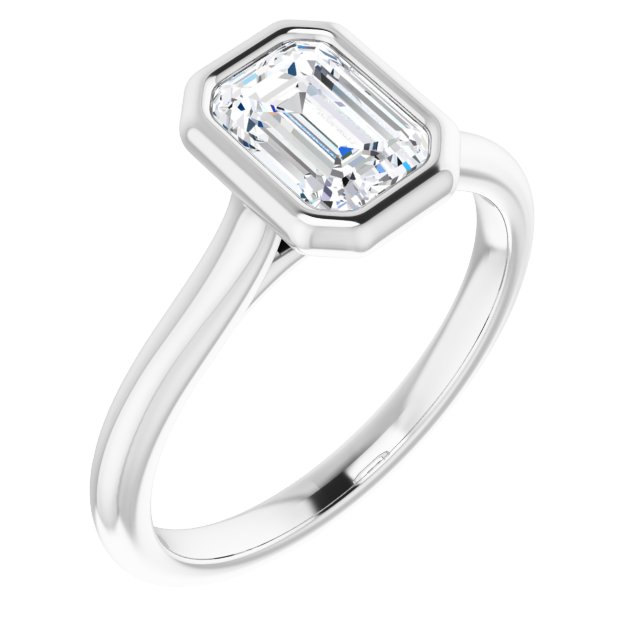 Bella Platinum  1 CT Emerald Engagement Ring
