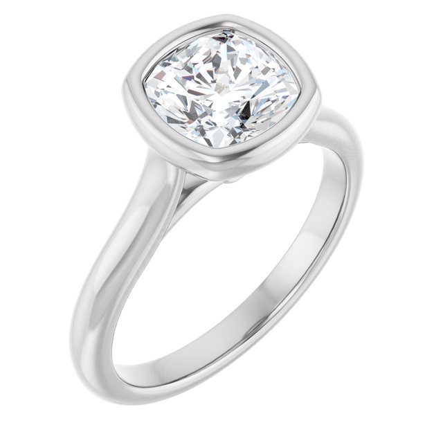 Bella Platinum  2 CT Cushion Engagement Ring
