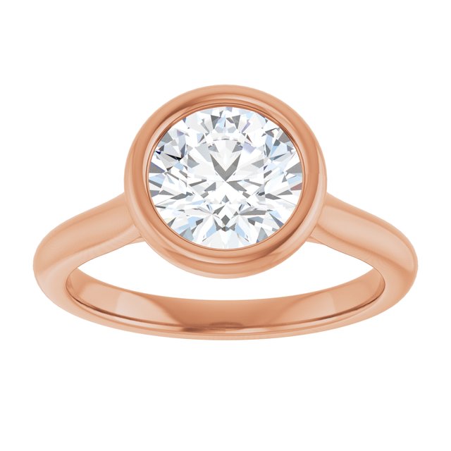 Bella 18K Rose  1-1/2 CT Round Engagement Ring