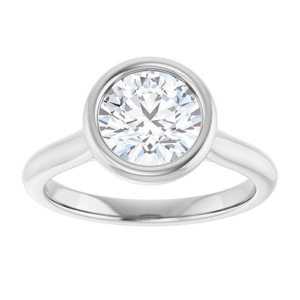 Bella 18K White  1-1/2 CT Round Engagement Ring
