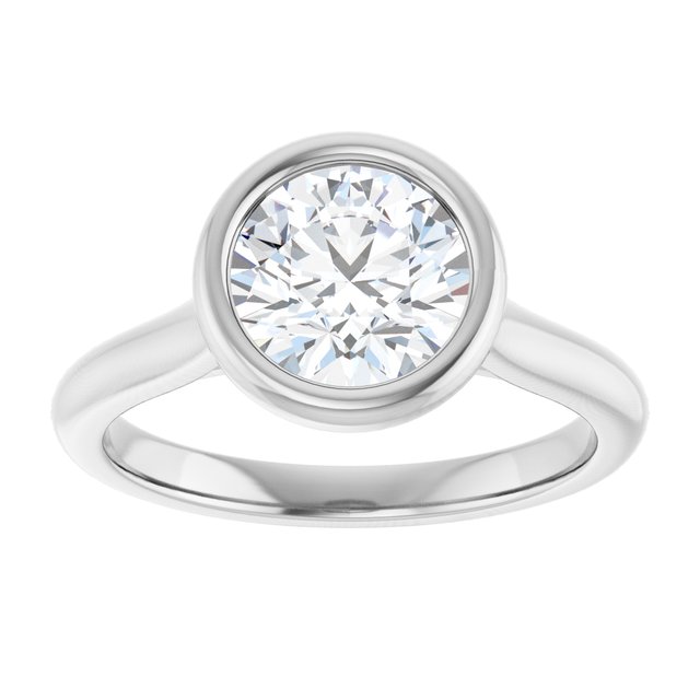 Bella 14K White  1-1/2 CT Round Engagement Ring