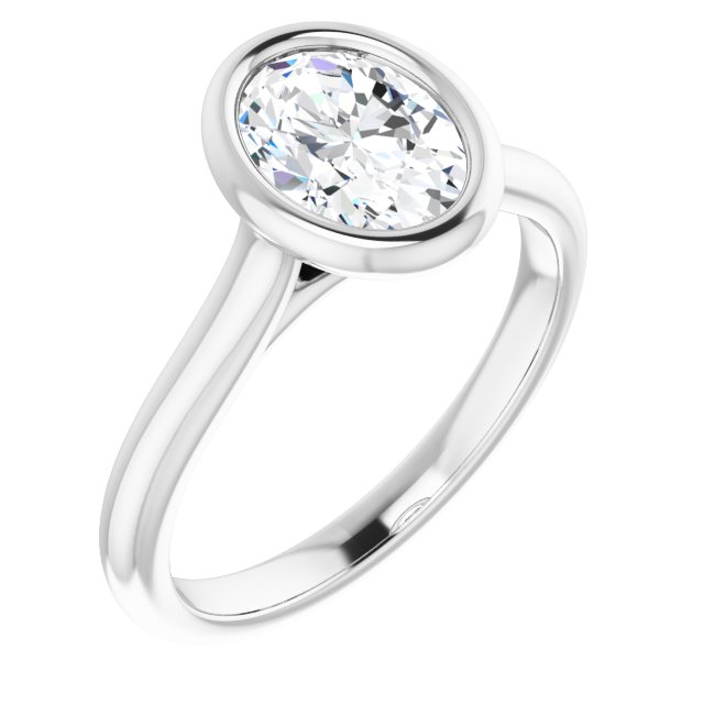 Bella 14K White  1 CT Oval Engagement Ring