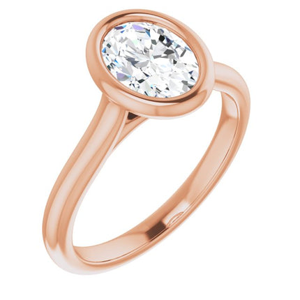 Bella 18K Rose  1 CT Oval Engagement Ring