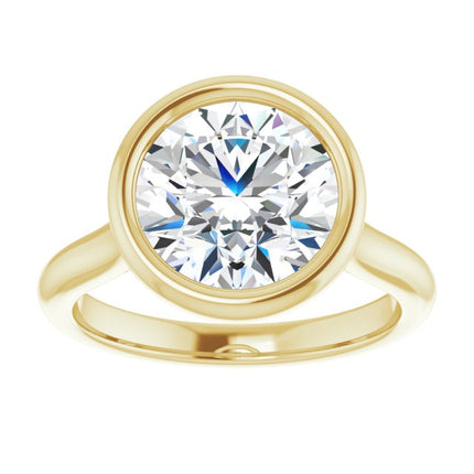 Bella 14K Yellow  3 CT Round Engagement Ring