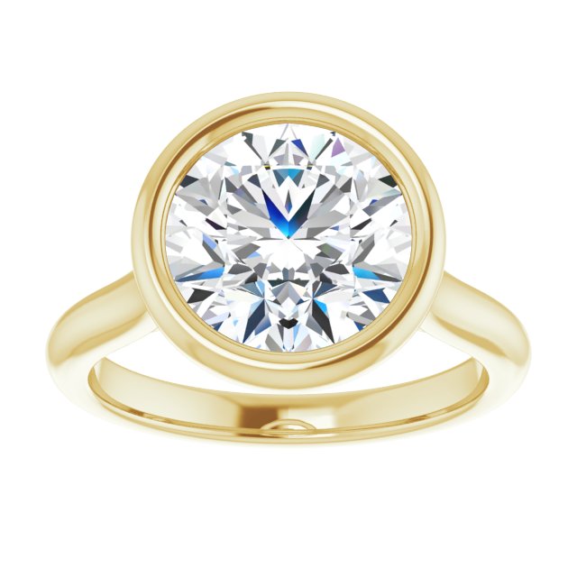 Bella 14K Yellow  3 CT Round Engagement Ring
