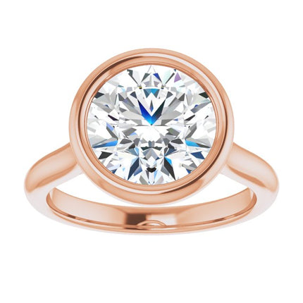 Bella 18K Rose  3 CT Round Engagement Ring