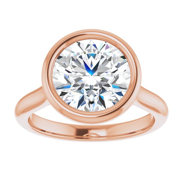 Bella 18K Rose  3 CT Round Engagement Ring
