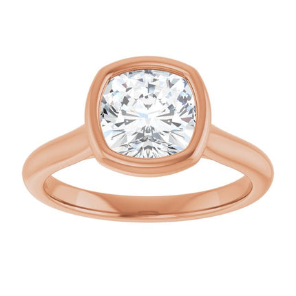 Bella 14K Rose  2 CT Cushion Engagement Ring