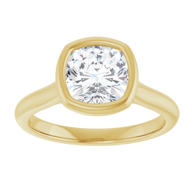 Bella 14K Yellow  2 CT Cushion Engagement Ring