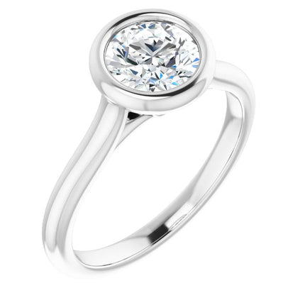 Bella 14K White  1 CT Round Engagement Ring