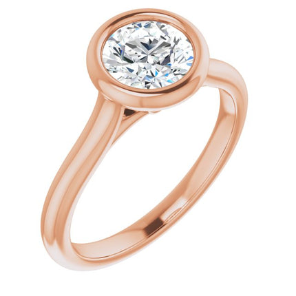 Bella 14K Rose  1 CT Round Engagement Ring