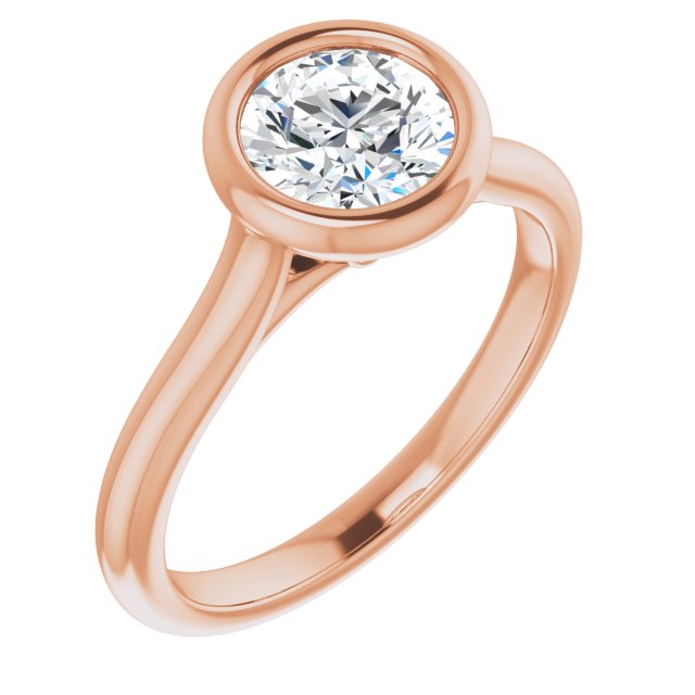 Bella 14K Rose  1 CT Round Engagement Ring