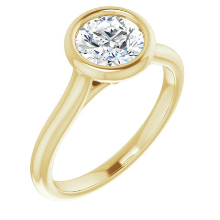 Bella 14K Yellow  1 CT Round Engagement Ring