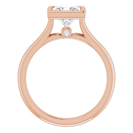 Bella 18K Rose  1 CT Princess Engagement Ring