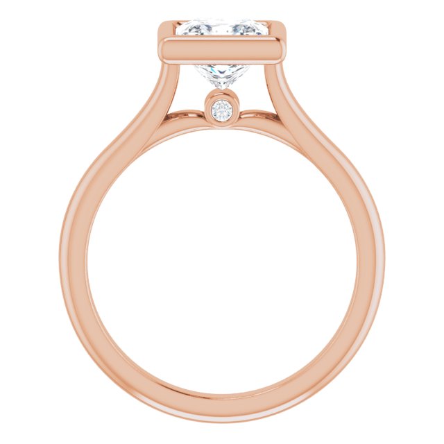 Bella 18K Rose  1 CT Princess Engagement Ring