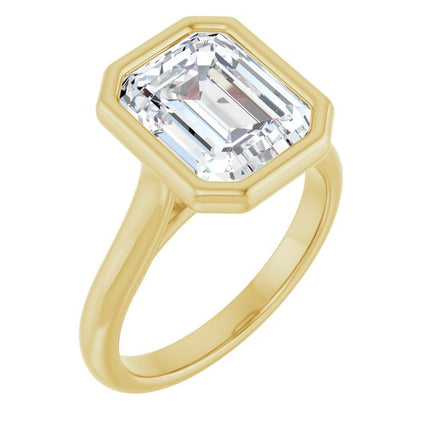 Bella 14K Yellow  3 CT Emerald Engagement Ring