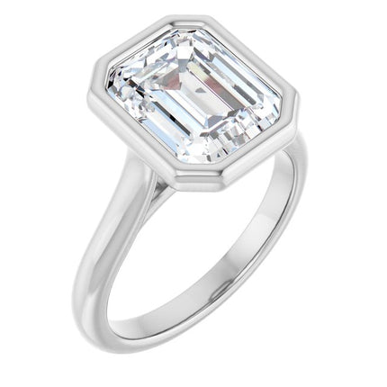 Bella Platinum  3 CT Emerald Engagement Ring