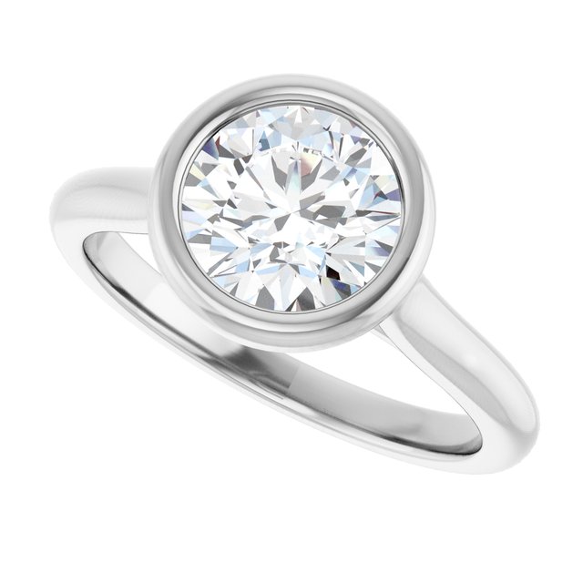Bella 18K White  1-1/2 CT Round Engagement Ring