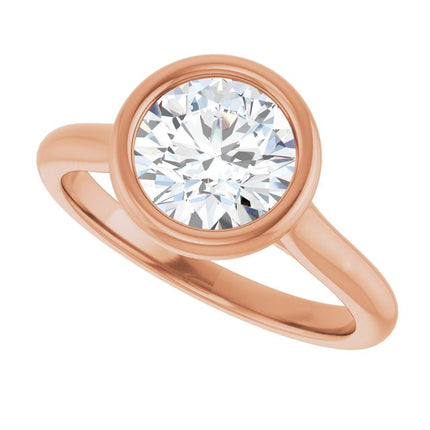 Bella 18K Rose  1-1/2 CT Round Engagement Ring