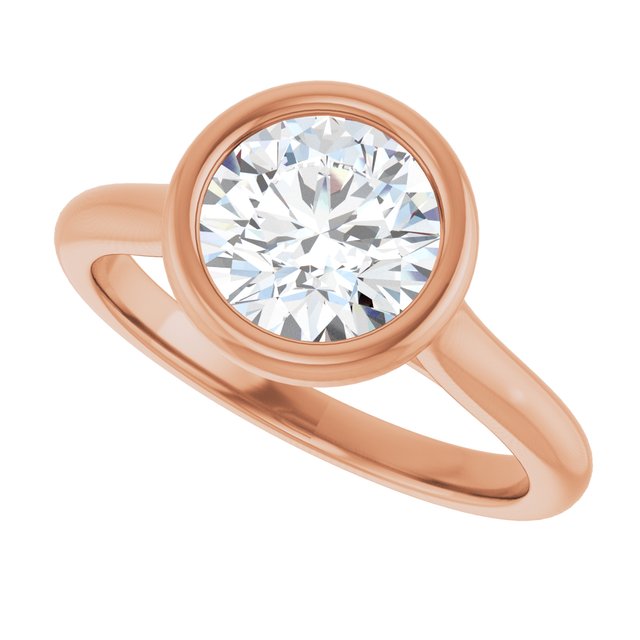 Bella 18K Rose  1-1/2 CT Round Engagement Ring