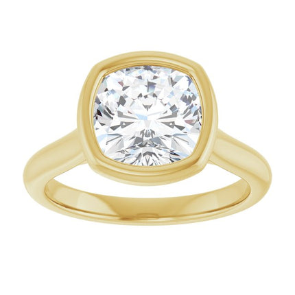 Bella 18K Yellow  3 CT Cushion Engagement Ring