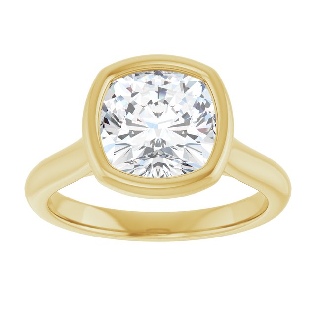 Bella 18K Yellow  3 CT Cushion Engagement Ring
