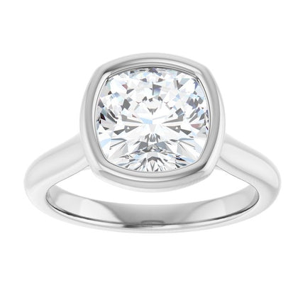 Bella 18K White  3 CT Cushion Engagement Ring