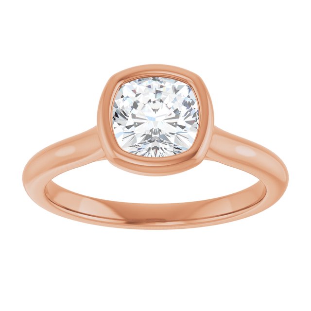 Bella 14K Rose  1 CT Cushion Engagement Ring
