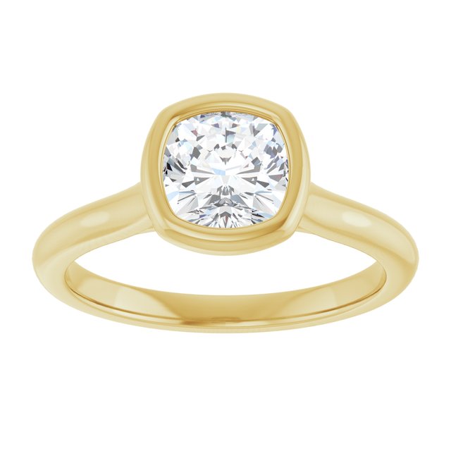 Bella 18K Yellow  1 CT Cushion Engagement Ring