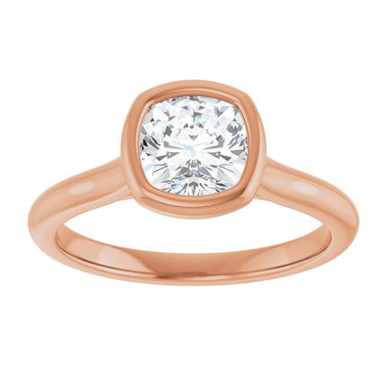 Bella 18K Rose  1 CT Cushion Engagement Ring