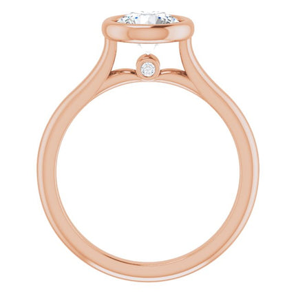 Bella 14K Rose  1 CT Round Engagement Ring