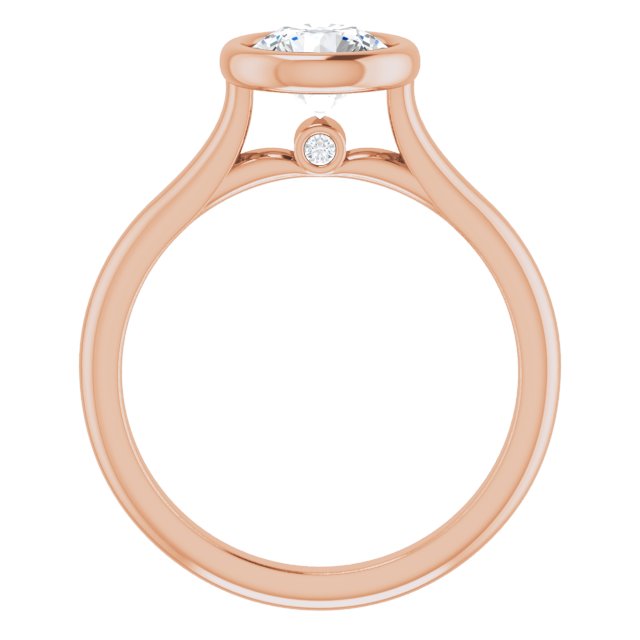 Bella 14K Rose  1 CT Round Engagement Ring