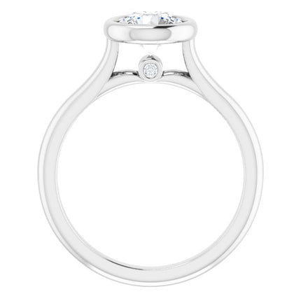 Bella 18K White  1 CT Round Engagement Ring