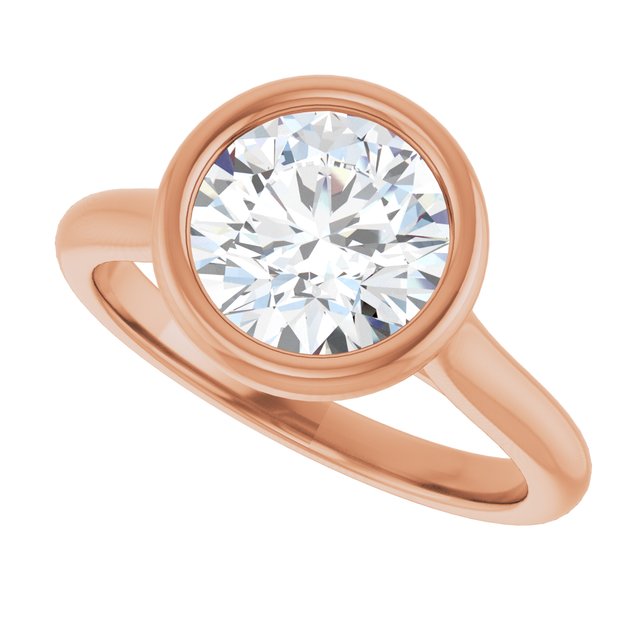 Bella 14K Rose  2 CT Round Engagement Ring