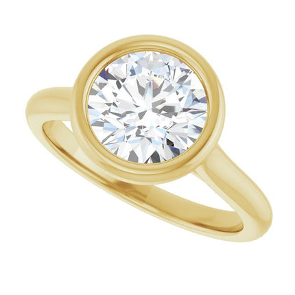 Bella 18K Yellow  2 CT Round Engagement Ring