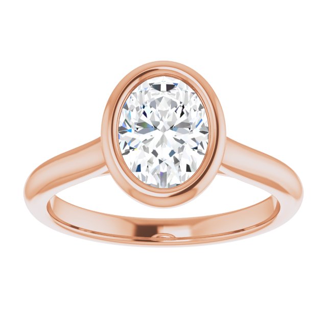Bella 14K Rose  1 CT Oval Engagement Ring