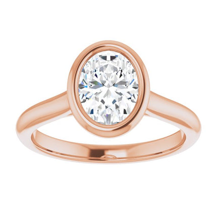 Bella 18K Rose  1 CT Oval Engagement Ring